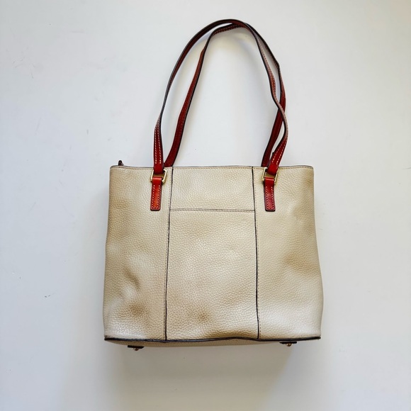 Dooney & Burke Cream Pebble Grain Lexington Shoulder Tote Bag - Picture 2 of 15